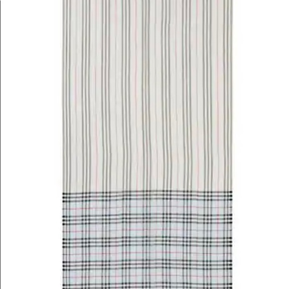 Burberry Stripe And Vintage Check Wool Silk Scarf - Picture 2 of 11